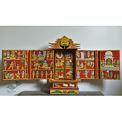 Kathanik . कथनिक ☀ A Wooden Shrine ( Red - 41 cm) ~ 11