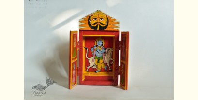 Kathanik . कथनिक ☀ Kaavad a Wooden Shrine - Krishna & Cow { Single piece} ~ 9