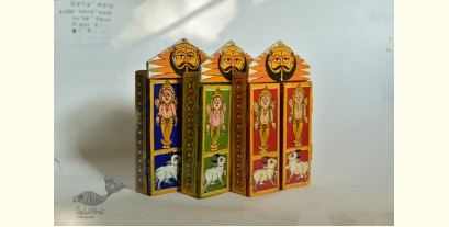 Kathanik . कथनिक ☀ Kaavad a Wooden Shrine - Ganesh &  Mushak { Single piece } ~ 7
