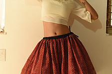 Flowers in a River | Natural Dyed Jawariya Block Printed Short Skirt