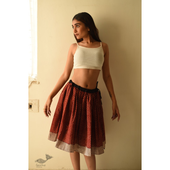 shop Natural Dyed Jawariya Block Printed Short Skirt