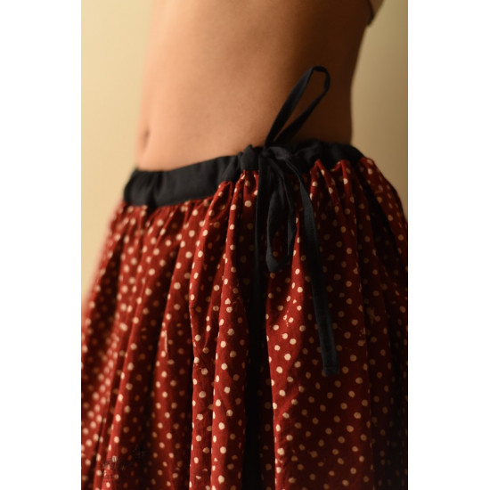 shop Jawariya Block Printed A-Line Long Skirt / Kali Skirt