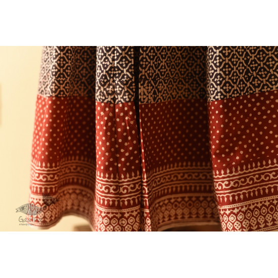 shop Jawariya Block Printed A-Line Long Skirt / Kali Skirt