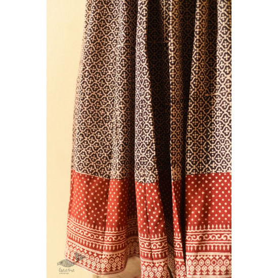 shop Jawariya Block Printed A-Line Long Skirt / Kali Skirt