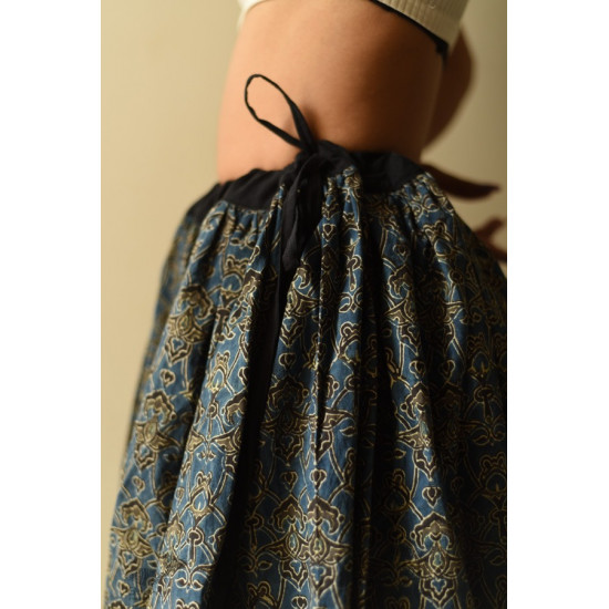 shop Natural Dyed Ajrakh Printed Indigo Short Skirt