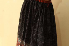 Flowers in a River | Ajrakh printed Long Skirt With Natural Dyed - Black & Red