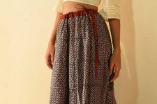 Flowers in a River | Jawariya Block Printed Long Skirt - Black & Red