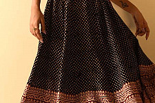 Flowers in a River | Jawariya Block Printed A-Line Long Skirt / Kali Skirt 