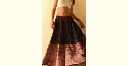 Flowers in a River | Jawariya Block Printed A-Line Long Skirt / Kali Skirt 