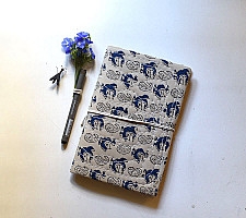 Ajrakh Pothi Diary  ( 9 X 6 in ) ☙ Duck Motif