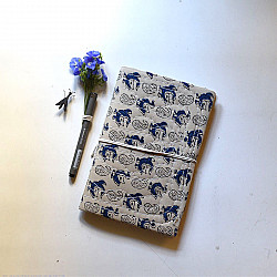 Ajrakh Pothi Diary  ( 9 X 6 in ) ☙ Duck Motif