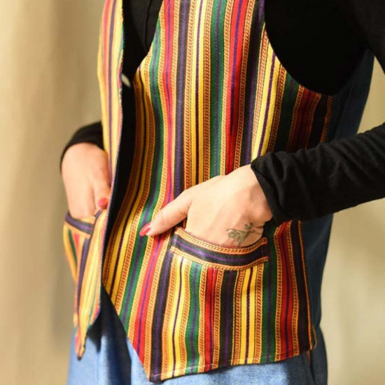 shop mashru & denim Reversible Multi Stripes Jacket