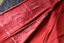 Kamakshi | Pure Tussar Silk Grey Saree With Ikat Pallu