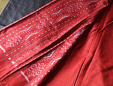 Kamakshi | Pure Tussar Silk Grey Saree With Ikat Pallu
