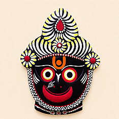 Mukhauta . मुखौटा : Handmade Wall Hanging Chhau Mask - Jagannath 