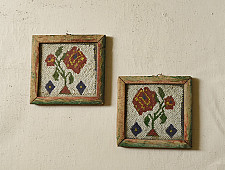 Prachin . प्राचीन | Handmade Bead Work ~ Antique Hanging Frame - Set of Two