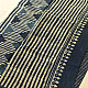 Exclusive Block Printed Cotton Dabu ~ Indigo Stripe Saree
