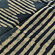 Exclusive Block Printed Cotton Dabu ~ Indigo Stripe Saree