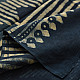 Exclusive Block Printed Cotton Dabu ~ Indigo Stripe Saree