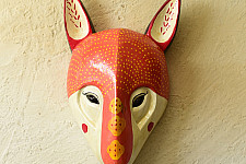Handmade Wooden Hanging Mask - Rabbit