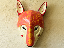 Handmade Wooden Hanging Mask - Rabbit