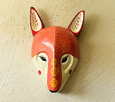 Handmade Wooden Hanging Mask - Rabbit