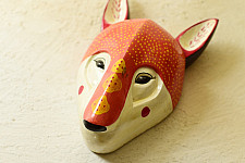 Handmade Wooden Hanging Mask - Rabbit