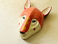 Handmade Wooden Hanging Mask - Rabbit