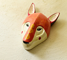 Handmade Wooden Hanging Mask - Rabbit