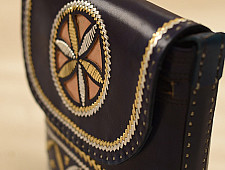 Be Nomadic | Kutchi Leather Sling Handbag / Purse - Blue