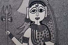Aripan | Madhubnai Painting - Ardhnageshwar Shiva and Parwati 