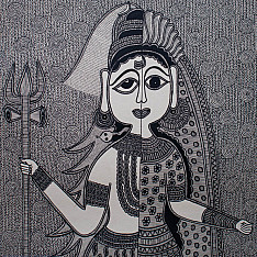 Aripan | Madhubnai Painting - Ardhnageshwar Shiva and Parwati 