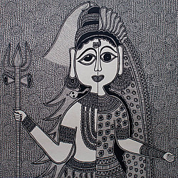 Aripan | Madhubnai Painting - Ardhnageshwar Shiva and Parwati 