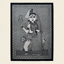 Aripan | Madhubnai Painting - Ardhnageshwar Shiva and Parwati 