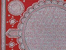 Mandana Art - Painting - Geometric Motifs (Red - 11 x 14 inch )