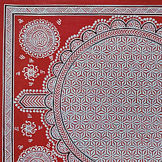 Mandana Art - Painting - Geometric Motifs (Red - 11 x 14 inch )