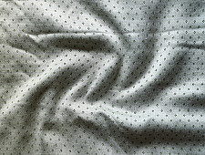 Mashru Fabric { Silk+Cotton } | Hand Woven Fabric - Off White With Green Dots