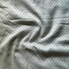 Mashru Fabric { Silk+Cotton } | Hand Woven Fabric - Off White With Green Dots