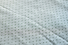 Mashru Fabric { Silk+Cotton } | Hand Woven Fabric - Off White With Green Dots