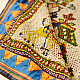 Gujrat Bead Work - Old & Antique Wall Hanging With Geometric Fabric Border