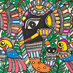 Madhuban . मधुबन ❁ Madhubani Painting - Gaj