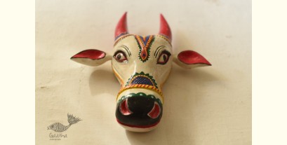 Handmade Wooden Mask ~ White Nandi