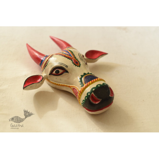 shop handmade wooden mask -  White Nandi