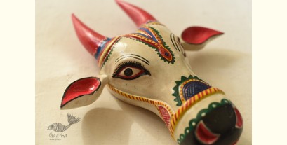 Handmade Wooden Mask ~ White Nandi