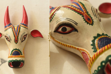 Handmade Wooden Mask ~ White Nandi