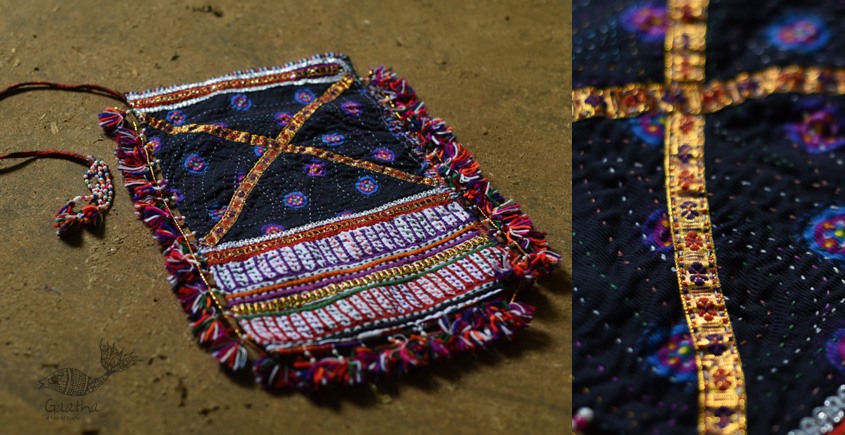Hand Embroidered kutchi hand bag - Rabari Embroidery