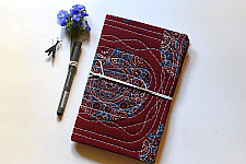 Ajrakh Pothi Red Diary  ( 9 X 6 in ) ☙ F