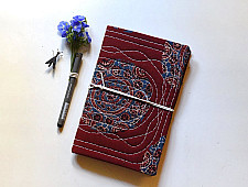 Ajrakh Pothi Red Diary  ( 9 X 6 in ) ☙ F