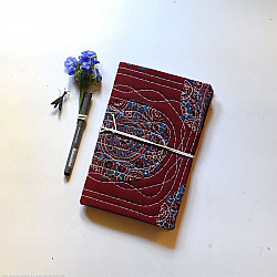 Ajrakh Pothi Red Diary  ( 9 X 6 in ) ☙ F