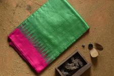 Kamakshi | Pure Tussar Silk Green Saree